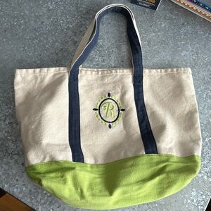 R canvas tote bag
